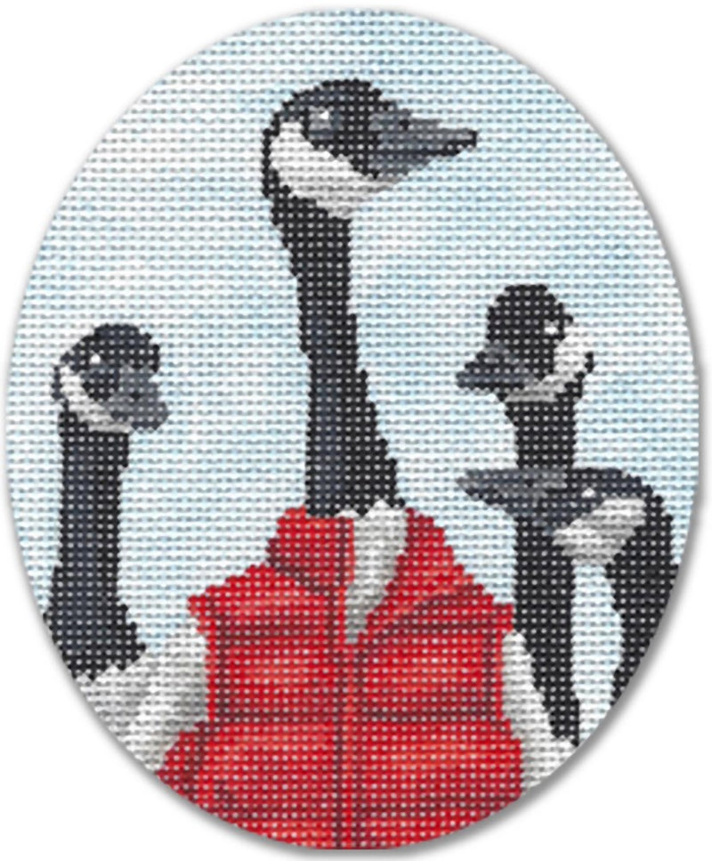 Needlepoint Handpainted Christmas CBK Canada Geese 4x5