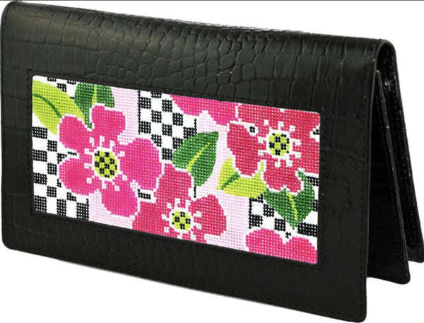 Needlepoint Lee Wallet Leather ~ Choose Color - Canvas Sold Separately
