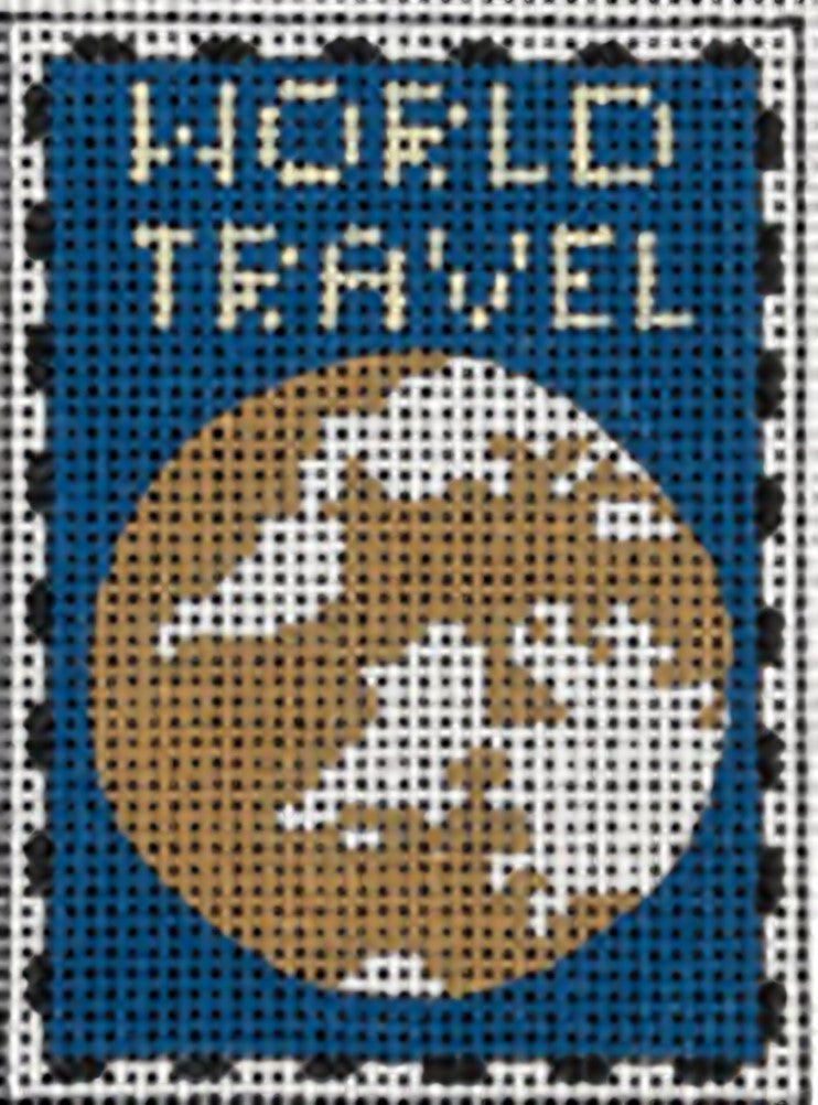 Needlepoint Handpainted Colors of Praise Luggage Insert World Travel 3x2