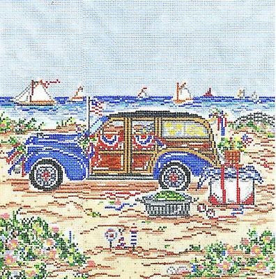 Needlepoint HandPainted Cooper Oaks 4th of July Woody