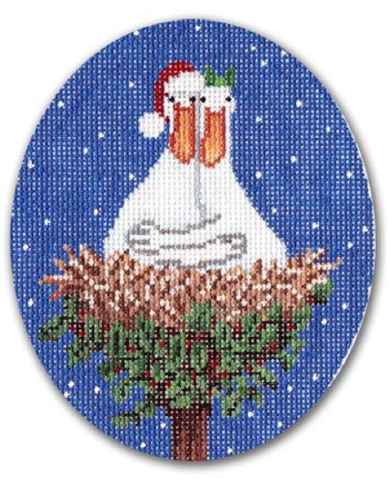 Needlepoint Handpainted CHRISTMAS CBK Two Turtle Doves 4x5