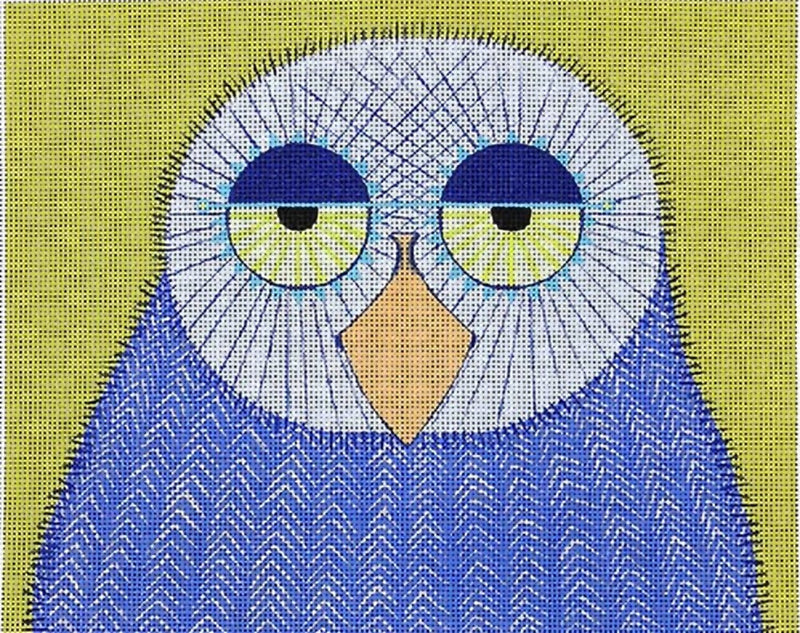 Needlepoint Handpainted Zecca Barred Owl  9x7