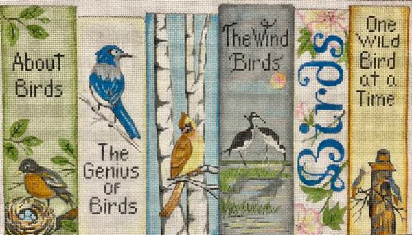 Needlepoint Handpainted Alice Peterson Bird Books 9x16