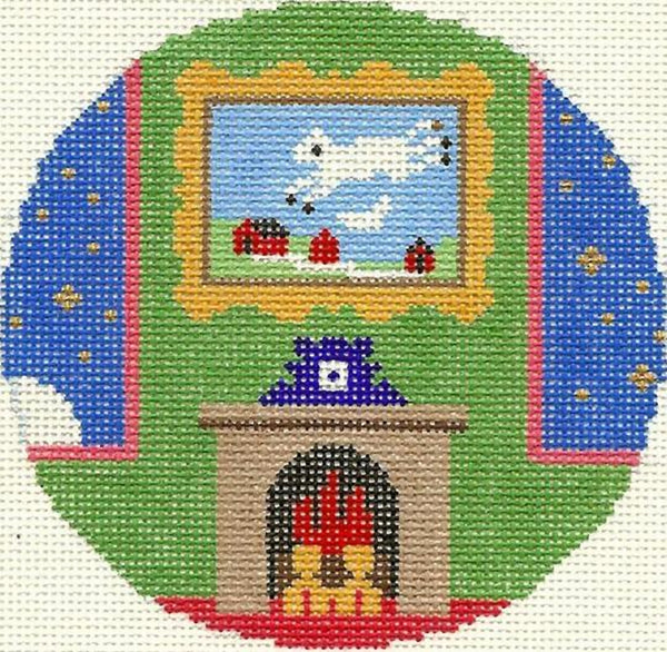 Needlepoint Handpainted Goodnight Moon Cow Jumping Over Moon