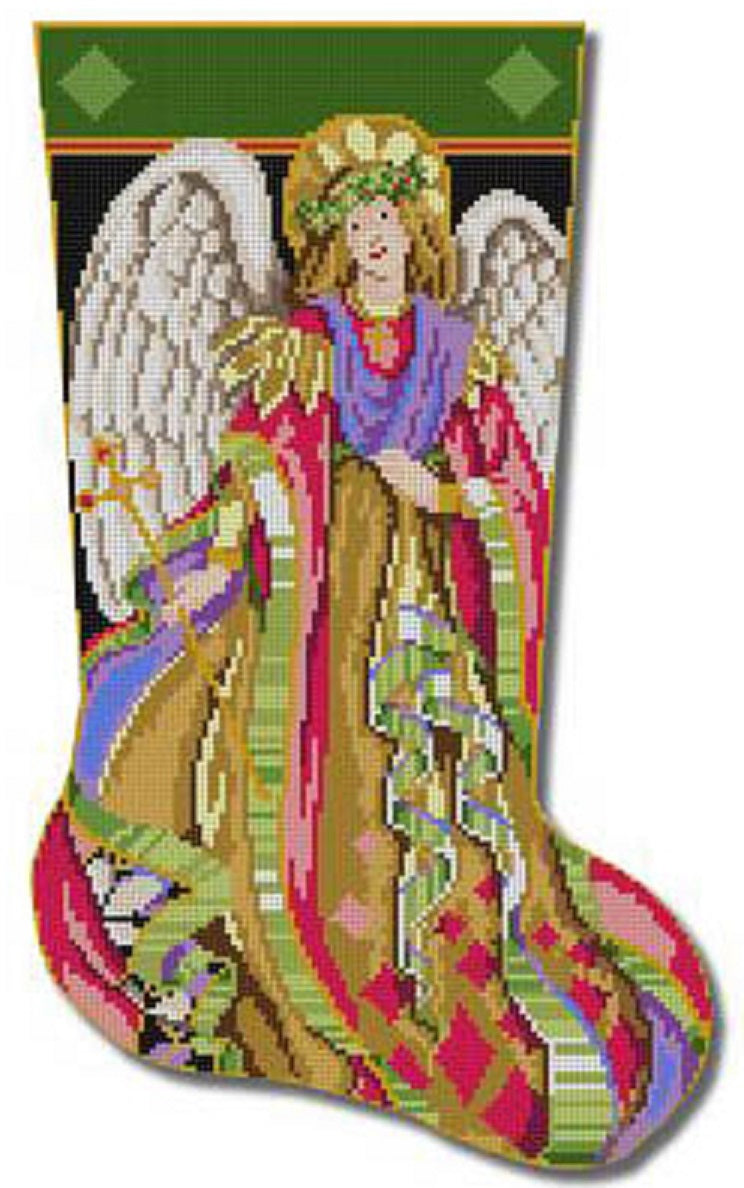 Needlepoint Handpainted Christmas Stocking CBK Heavenly Angel 15.25"