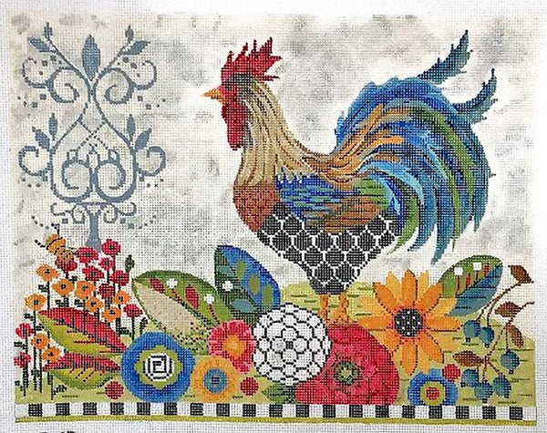 Needlepoint Handpainted Kelly Clark Provence Rooster + SG + Kit
