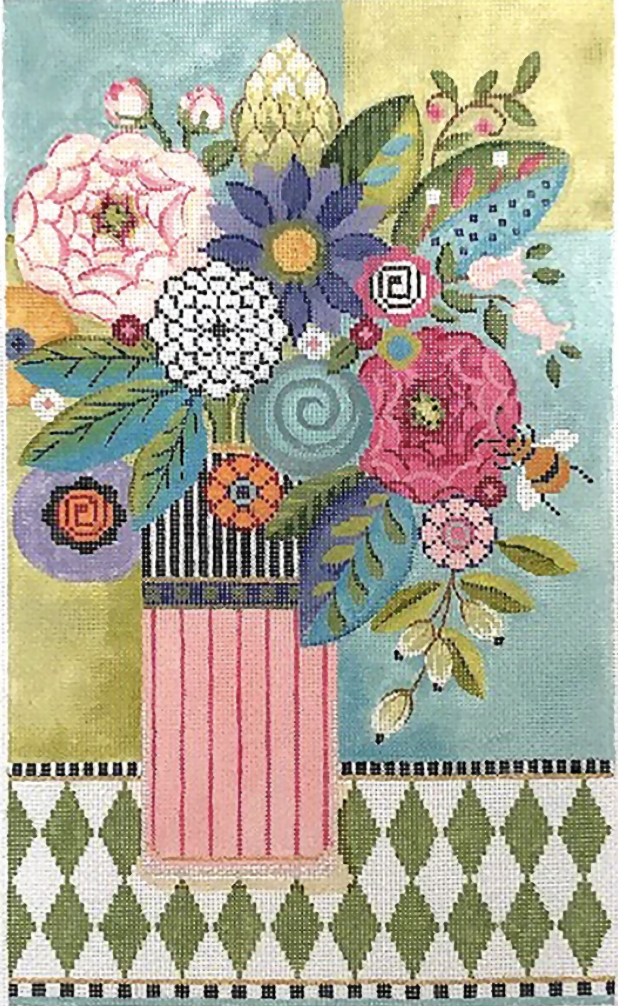 Needlepoint Handpainted Kelly Clark Spring Floral Celebration + Stitch Guide + Small Kits