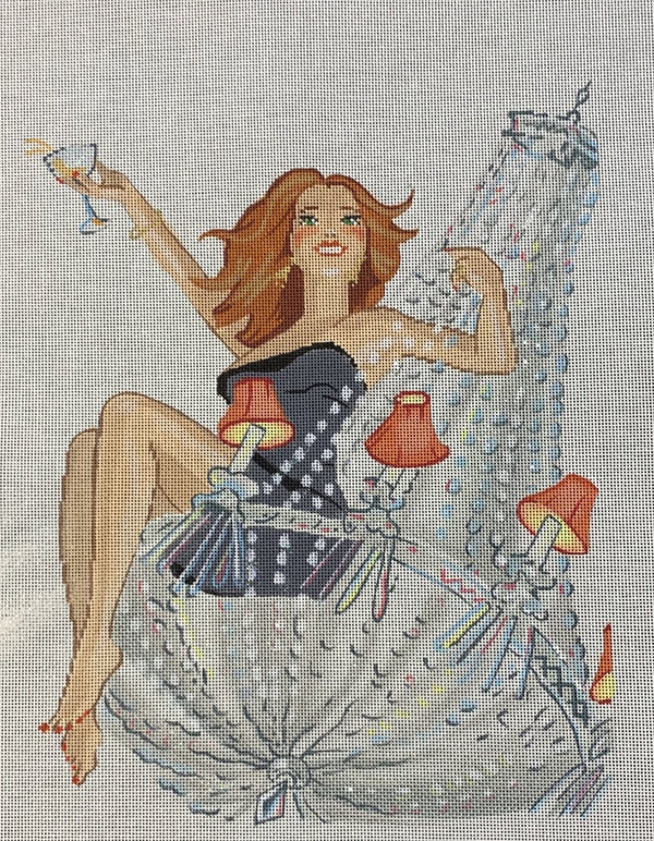 Needlepoint Handpainted Labors of Love Swinging from the Chandelier 10x12