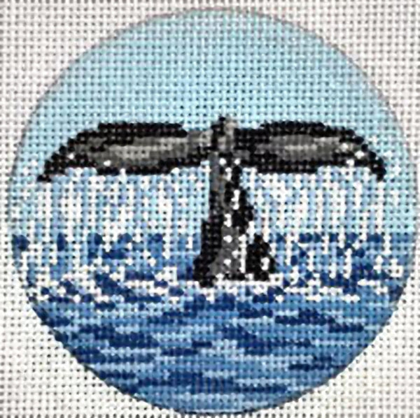 Needlepoint Handpainted Christmas Needle Crossings Whales Tail
