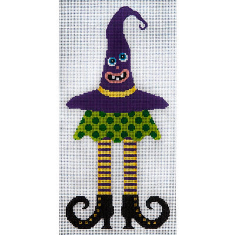 Needlepoint HandPainted JP Needlepoint Halloween Wicked Witch 7x12